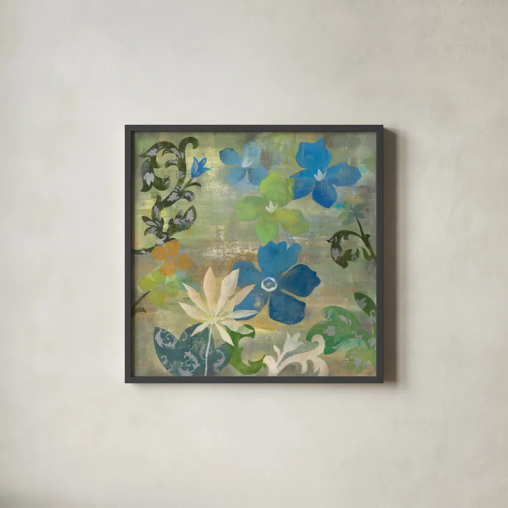 Spring Lake by Silvia Vassileva. Shown in a sleek black glass frame for a contemporary gallery look. Available as an archival giclee rolled canvas, fine art paper, or poster print. SKU 60308a.