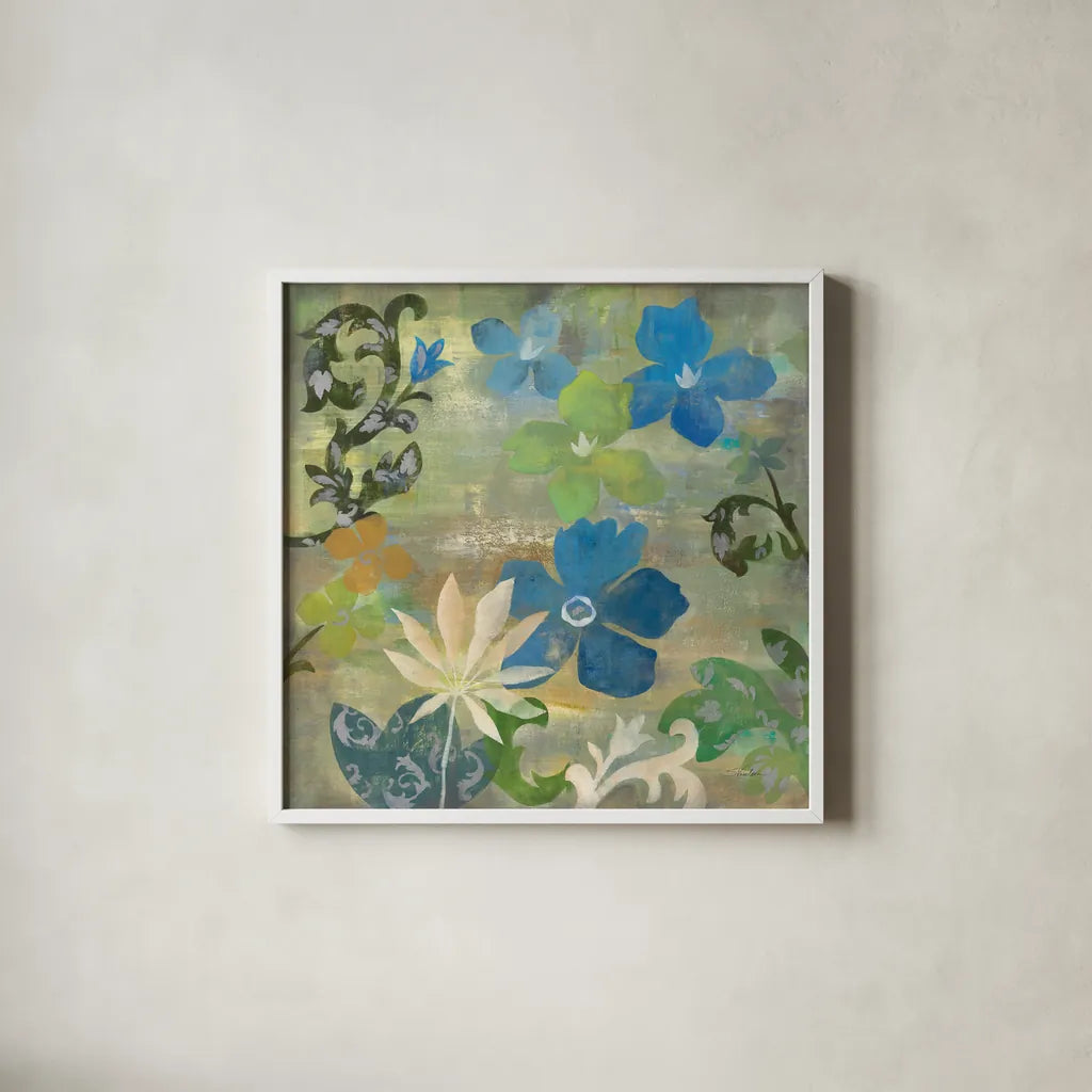 Spring Lake by Silvia Vassileva. Shown in a crisp white glass frame for a clean and minimalist style. Available as an archival giclee rolled canvas, fine art paper, or poster print. SKU 60308a.