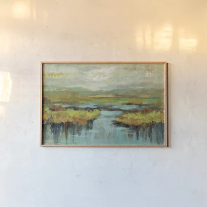 Spring Landscape by Silvia Vassileva. shown as a paper print in a natural frame. Available as a archival giclee rolled canvas, fine art paper, or poster print. SKU 22925i.