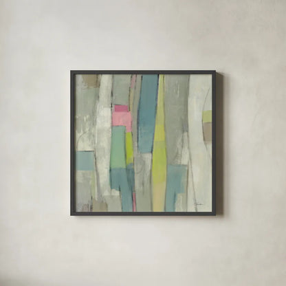 Spring Stream by Silvia Vassileva. Shown in a sleek black glass frame for a contemporary gallery look. Available as an archival giclee rolled canvas, fine art paper, or poster print. SKU 77871a.