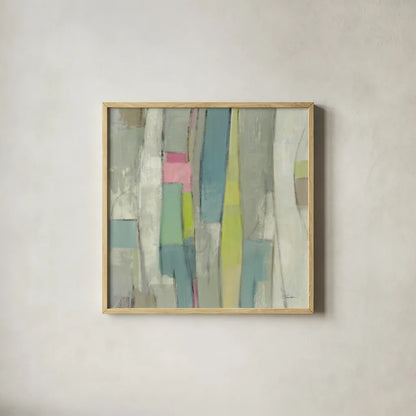 Spring Stream by Silvia Vassileva. Shown in a natural wood glass frame for a timeless modern aesthetic. Available as an archival giclee rolled canvas, fine art paper, or poster print. SKU 77871a.