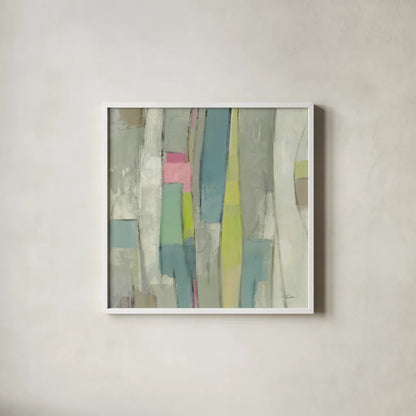 Spring Stream by Silvia Vassileva. Shown in a crisp white glass frame for a clean and minimalist style. Available as an archival giclee rolled canvas, fine art paper, or poster print. SKU 77871a.