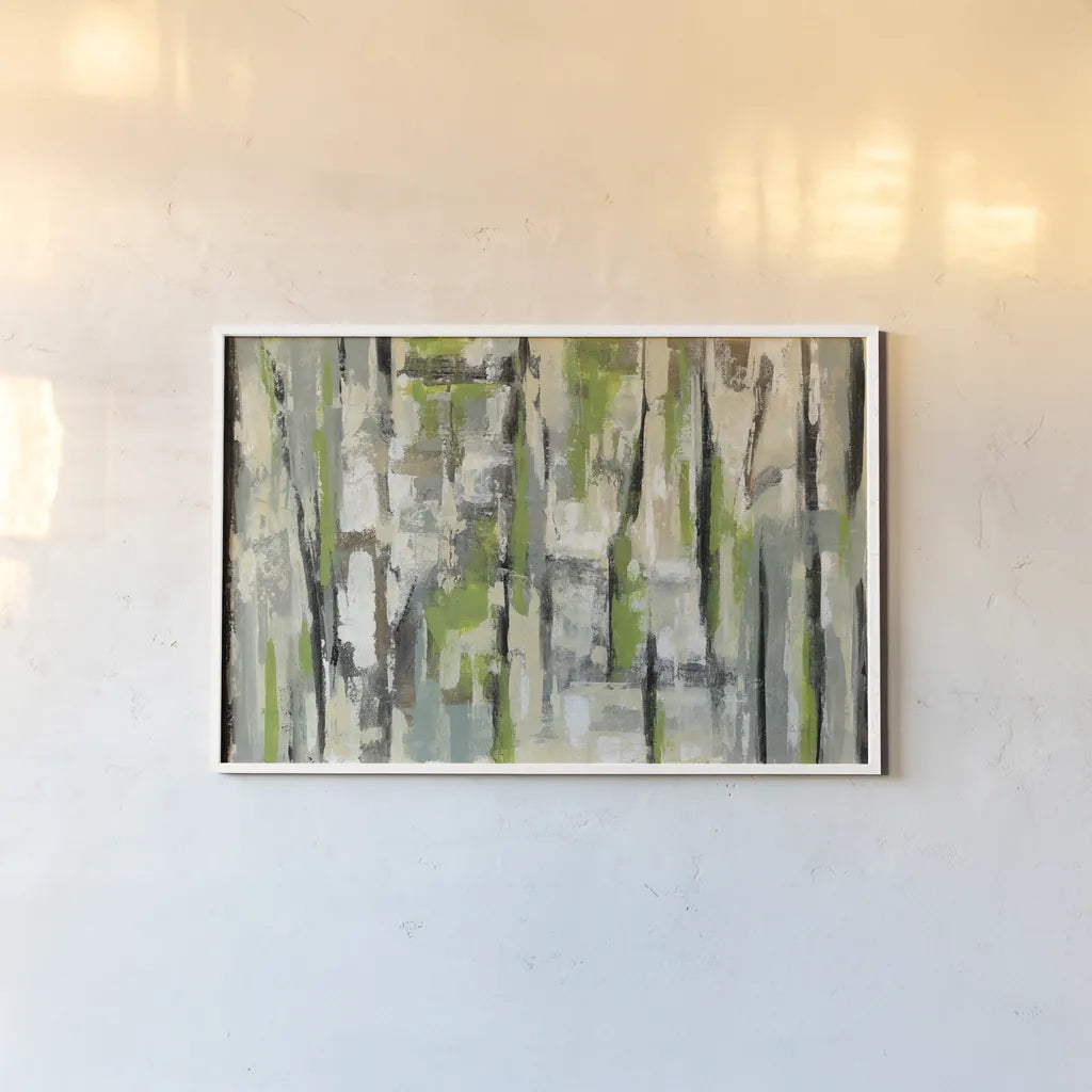 Spring Stripes by Silvia Vassileva. shown as a paper print in a white frame. Available as a archival giclee rolled canvas, fine art paper, or poster print. SKU 31698i.