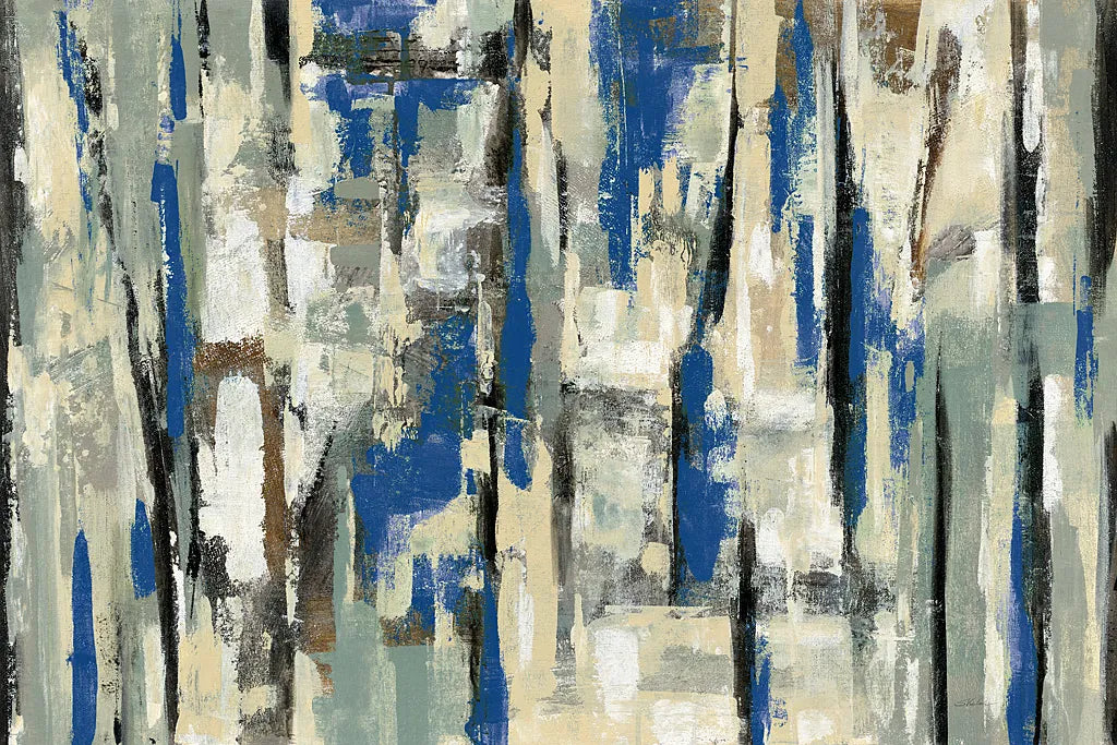 Spring Stripes Blue by Silvia Vassileva. SKU 33375i. Archival Giclee Fine art print for wall decor.