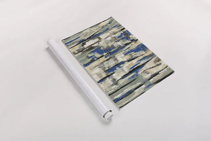 Spring Stripes Blue by Silvia Vassileva. shown as a rolled paper print. Available as archival giclee rolled canvas, fine art paper, or poster print. SKU 33375i.