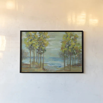 Spring Trees by Silvia Vassileva. shown as a paper print in a black flame. Available as a archival giclee rolled canvas, fine art paper, or poster print. SKU 25220i.