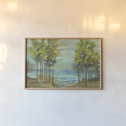 Spring Trees by Silvia Vassileva. shown as a paper print in a natural frame. Available as a archival giclee rolled canvas, fine art paper, or poster print. SKU 25220i.