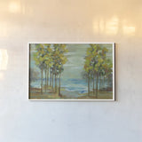 Spring Trees by Silvia Vassileva. shown as a paper print in a white frame. Available as a archival giclee rolled canvas, fine art paper, or poster print. SKU 25220i.