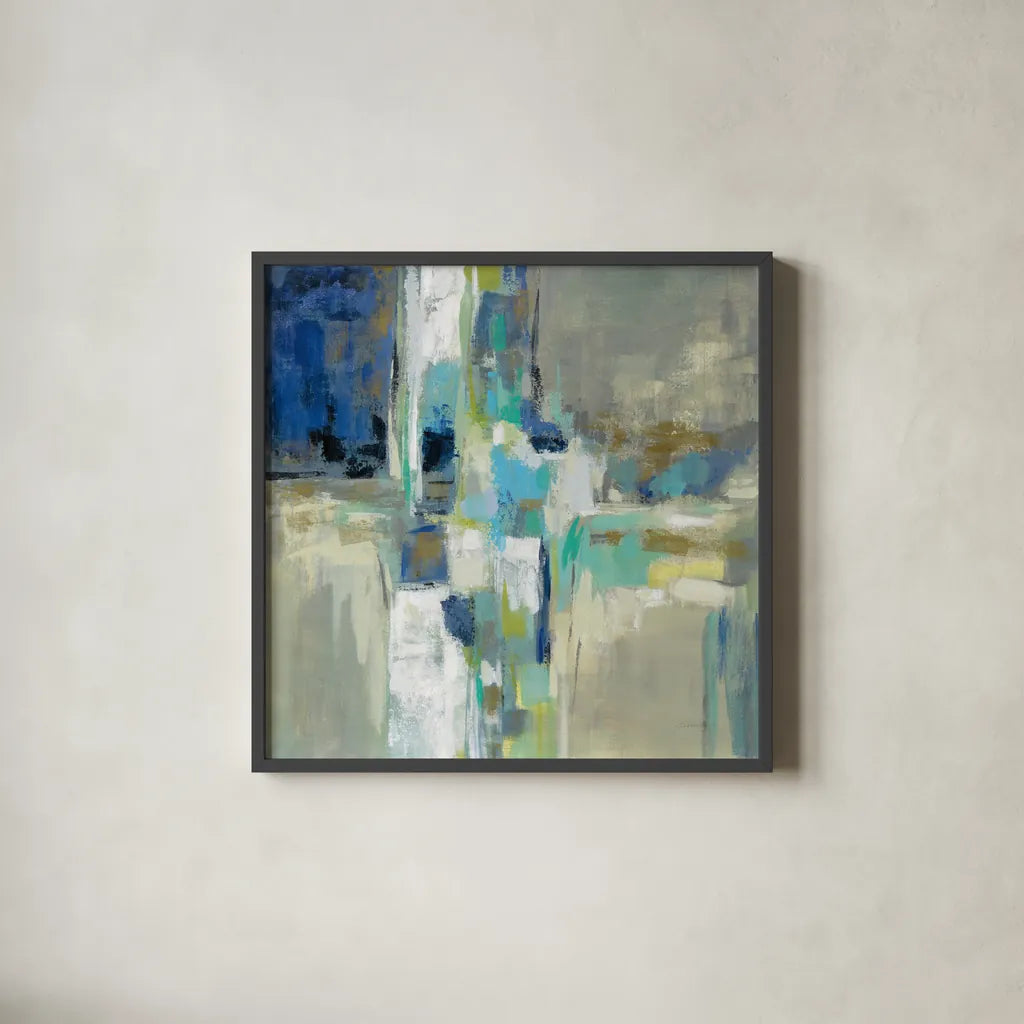 Spring Water by Silvia Vassileva. Shown in a sleek black glass frame for a contemporary gallery look. Available as an archival giclee rolled canvas, fine art paper, or poster print. SKU 55091a.