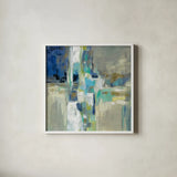 Spring Water by Silvia Vassileva. Shown in a crisp white glass frame for a clean and minimalist style. Available as an archival giclee rolled canvas, fine art paper, or poster print. SKU 55091a.