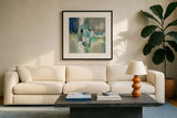 Spring Water by Silvia Vassileva. Displayed in a glass frame with matte in a clean modern living room. Available as an archival giclee rolled canvas, fine art paper, or poster print. SKU 55091a.