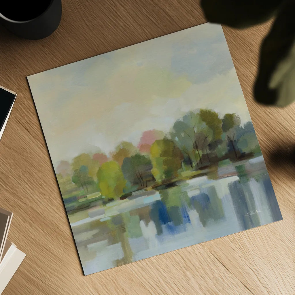 Spring Willows by Silvia Vassileva. Shown as a detailed flat fine art print, highlighting archival giclee quality. Available as an archival giclee rolled canvas, fine art paper, or poster print. SKU 95136a.