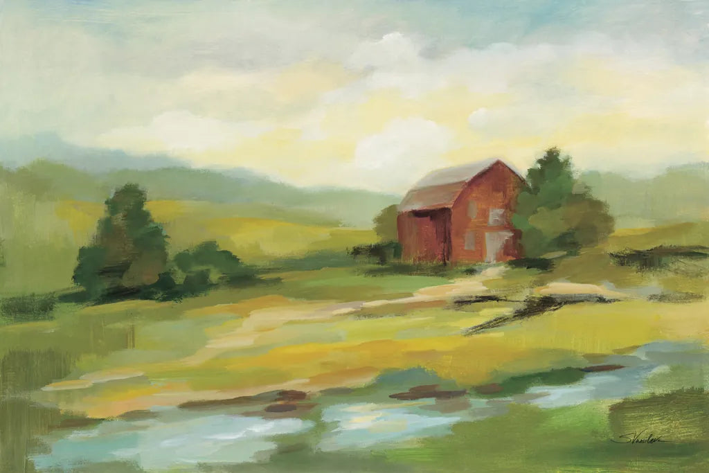 Springtime Farm by Silvia Vassileva. SKU 69146i. Archival Giclee Fine art print for wall decor.