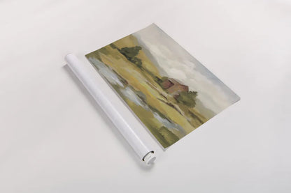 Springtime Farm Neutral by Silvia Vassileva. shown as a rolled paper print. Available as archival giclee rolled canvas, fine art paper, or poster print. SKU 69375i.