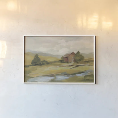 Springtime Farm Neutral by Silvia Vassileva. shown as a paper print in a white frame. Available as a archival giclee rolled canvas, fine art paper, or poster print. SKU 69375i.