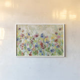 Springtime Meadow Flowers by Silvia Vassileva. shown as a paper print in a white frame. Available as a archival giclee rolled canvas, fine art paper, or poster print. SKU 36852i.