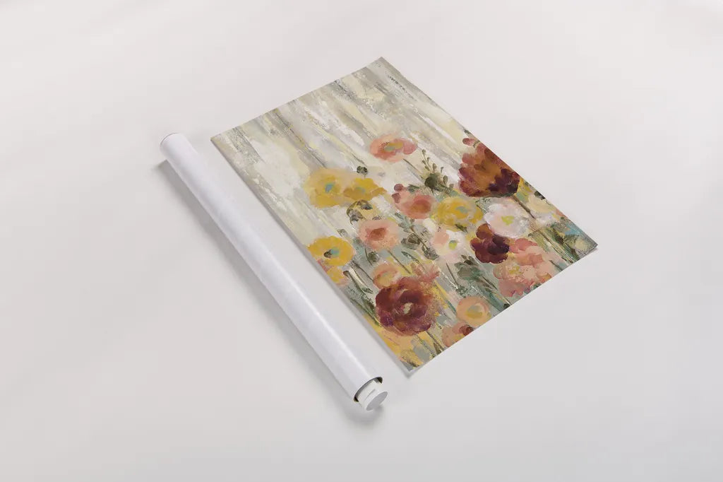 Sprinkled Flowers II Spice by Silvia Vassileva. shown as a rolled paper print. Available as archival giclee rolled canvas, fine art paper, or poster print. SKU 34910h.