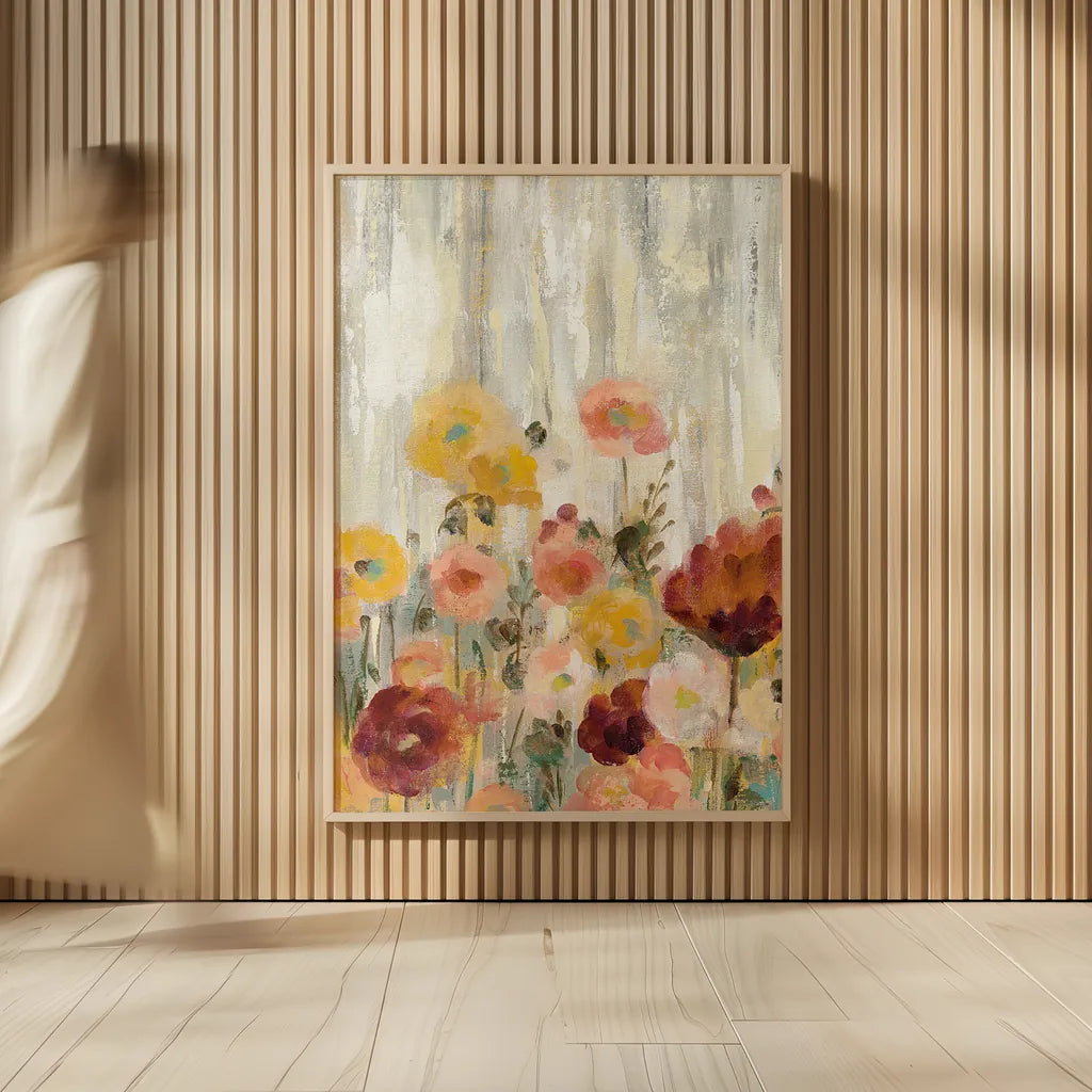 Sprinkled Flowers II Spice by Silvia Vassileva. shown as over sized large wall art. Available as an archival giclee rolled canvas, fine art paper, or poster print. SKU 34910h.