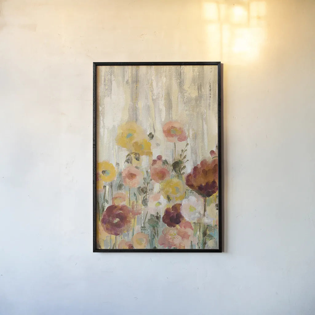 Sprinkled Flowers II Spice by Silvia Vassileva. shown as a paper print in a black flame. Available as a archival giclee rolled canvas, fine art paper, or poster print. SKU 34910h.
