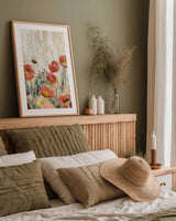 Sprinkled Flowers III Spice by Silvia Vassileva. shown as a paper print in a natural frame. Available as a archival giclee rolled canvas, fine art paper, or poster print. SKU 34911h.