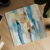 Steps on Sand I Navy Sq by Silvia Vassileva. Shown as a detailed flat fine art print, highlighting archival giclee quality. Available as an archival giclee rolled canvas, fine art paper, or poster print. SKU 69133a.
