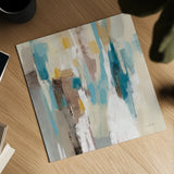 Steps on Sand II Navy Sq by Silvia Vassileva. Shown as a detailed flat fine art print, highlighting archival giclee quality. Available as an archival giclee rolled canvas, fine art paper, or poster print. SKU 69134a.