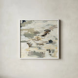 Steps on Stones I by Silvia Vassileva. Shown in a crisp white glass frame for a clean and minimalist style. Available as an archival giclee rolled canvas, fine art paper, or poster print. SKU 26339a.