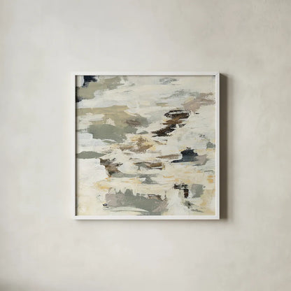 Steps on Stones I by Silvia Vassileva. Shown in a crisp white glass frame for a clean and minimalist style. Available as an archival giclee rolled canvas, fine art paper, or poster print. SKU 26339a.