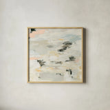 Steps on Stones I Boho by Silvia Vassileva. Shown in a natural wood glass frame for a timeless modern aesthetic. Available as an archival giclee rolled canvas, fine art paper, or poster print. SKU 67876a.