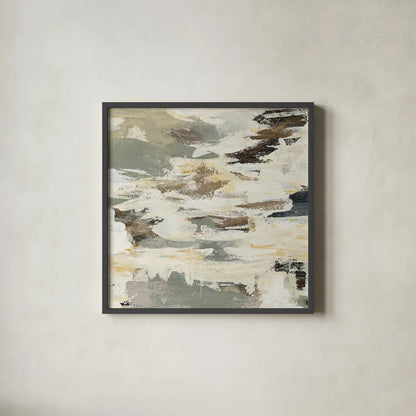 Steps on Stones I v2 by Silvia Vassileva. Shown in a sleek black glass frame for a contemporary gallery look. Available as an archival giclee rolled canvas, fine art paper, or poster print. SKU 28416a.