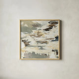 Steps on Stones I v2 by Silvia Vassileva. Shown in a natural wood glass frame for a timeless modern aesthetic. Available as an archival giclee rolled canvas, fine art paper, or poster print. SKU 28416a.