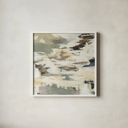 Steps on Stones I v2 by Silvia Vassileva. Shown in a crisp white glass frame for a clean and minimalist style. Available as an archival giclee rolled canvas, fine art paper, or poster print. SKU 28416a.