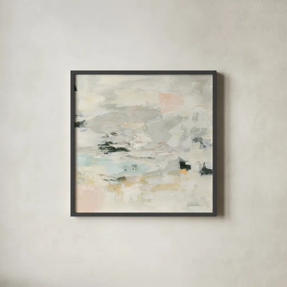 Steps on Stones II by Silvia Vassileva. Shown in a sleek black glass frame for a contemporary gallery look. Available as an archival giclee rolled canvas, fine art paper, or poster print. SKU 67877a.