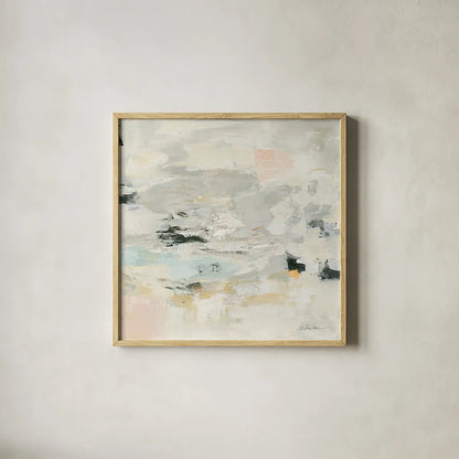 Steps on Stones II by Silvia Vassileva. Shown in a natural wood glass frame for a timeless modern aesthetic. Available as an archival giclee rolled canvas, fine art paper, or poster print. SKU 67877a.