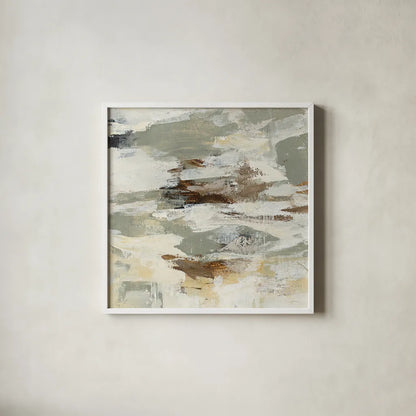 Steps on Stones II v2 by Silvia Vassileva. Shown in a crisp white glass frame for a clean and minimalist style. Available as an archival giclee rolled canvas, fine art paper, or poster print. SKU 28417a.