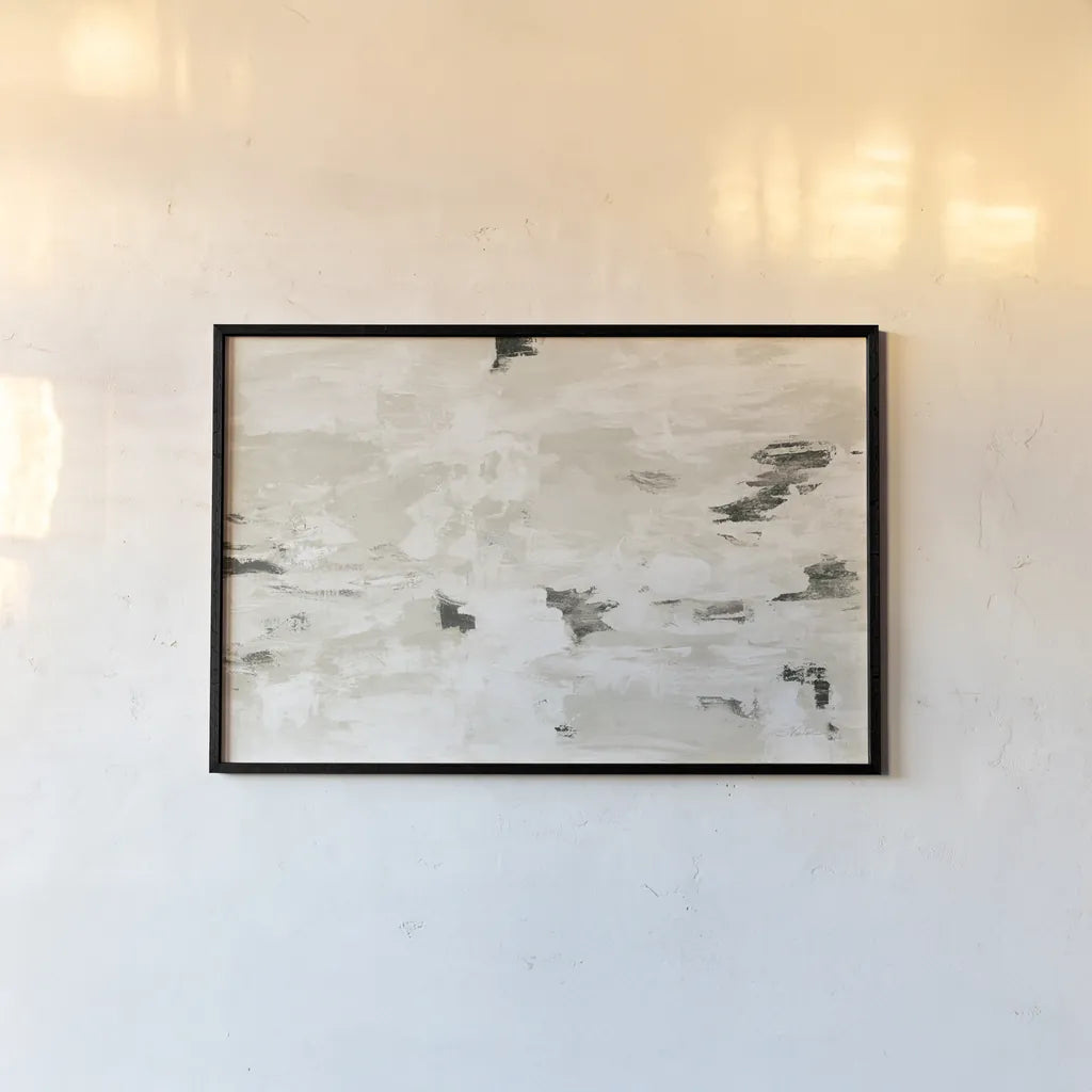 Steps on Stones III Neutral by Silvia Vassileva. shown as a paper print in a black flame. Available as a archival giclee rolled canvas, fine art paper, or poster print. SKU 75164i.