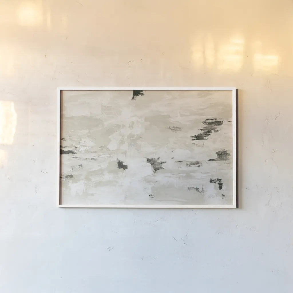 Steps on Stones III Neutral by Silvia Vassileva. shown as a paper print in a white frame. Available as a archival giclee rolled canvas, fine art paper, or poster print. SKU 75164i.