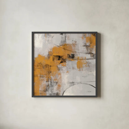 Stone Gardens II Autumn by Silvia Vassileva. Shown in a sleek black glass frame for a contemporary gallery look. Available as an archival giclee rolled canvas, fine art paper, or poster print. SKU 78324a.