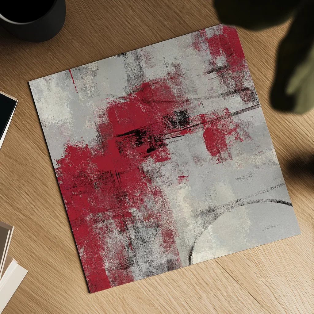 Stone Gardens II Red by Silvia Vassileva. Shown as a detailed flat fine art print, highlighting archival giclee quality. Available as an archival giclee rolled canvas, fine art paper, or poster print. SKU 31289a.