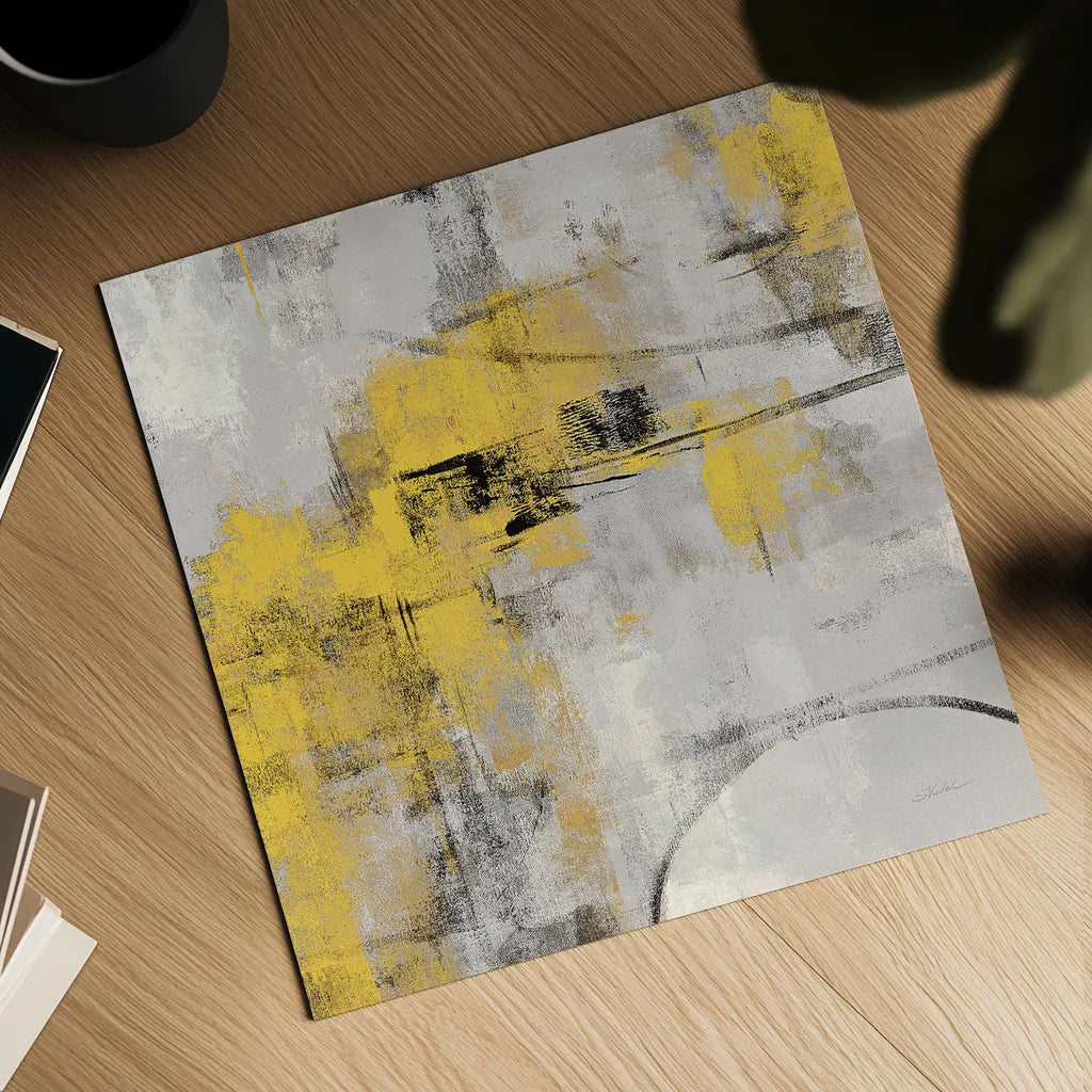 Stone Gardens II Yellow by Silvia Vassileva. Shown as a detailed flat fine art print, highlighting archival giclee quality. Available as an archival giclee rolled canvas, fine art paper, or poster print. SKU 31291a.