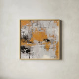 Stone Gardens III Autumn by Silvia Vassileva. Shown in a natural wood glass frame for a timeless modern aesthetic. Available as an archival giclee rolled canvas, fine art paper, or poster print. SKU 78325a.