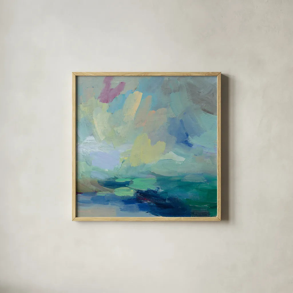 Storm I by Silvia Vassileva. Shown in a natural wood glass frame for a timeless modern aesthetic. Available as an archival giclee rolled canvas, fine art paper, or poster print. SKU 27125a.