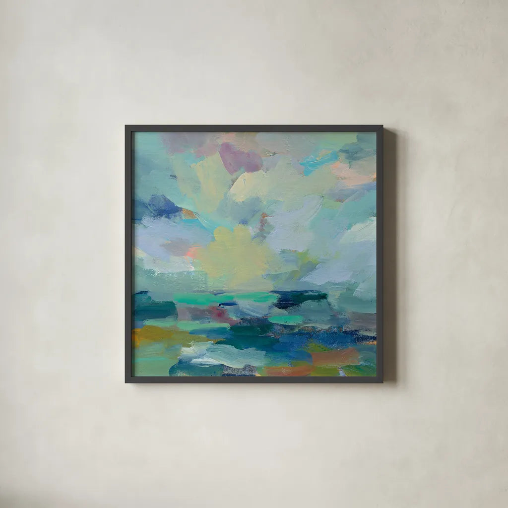 Storm II by Silvia Vassileva. Shown in a sleek black glass frame for a contemporary gallery look. Available as an archival giclee rolled canvas, fine art paper, or poster print. SKU 27126a.