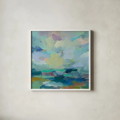 Storm II by Silvia Vassileva. Shown in a crisp white glass frame for a clean and minimalist style. Available as an archival giclee rolled canvas, fine art paper, or poster print. SKU 27126a.