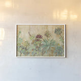 Succulent Garden by Silvia Vassileva. shown as a paper print in a white frame. Available as a archival giclee rolled canvas, fine art paper, or poster print. SKU 46425i.