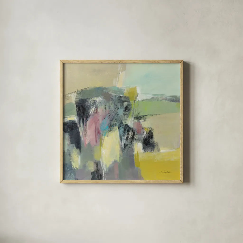 Summer Anticipation by Silvia Vassileva. Shown in a natural wood glass frame for a timeless modern aesthetic. Available as an archival giclee rolled canvas, fine art paper, or poster print. SKU 85380a.