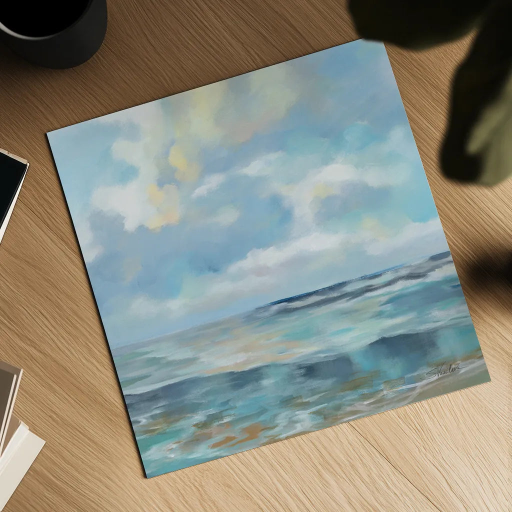 Summer Clouds Light Sq by Silvia Vassileva. Shown as a detailed flat fine art print, highlighting archival giclee quality. Available as an archival giclee rolled canvas, fine art paper, or poster print. SKU 74490a.