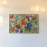 Summer Floral V by Silvia Vassileva. shown as a paper print in a natural frame. Available as a archival giclee rolled canvas, fine art paper, or poster print. SKU 10294i.