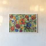 Summer Floral V by Silvia Vassileva. shown as a paper print in a white frame. Available as a archival giclee rolled canvas, fine art paper, or poster print. SKU 10294i.