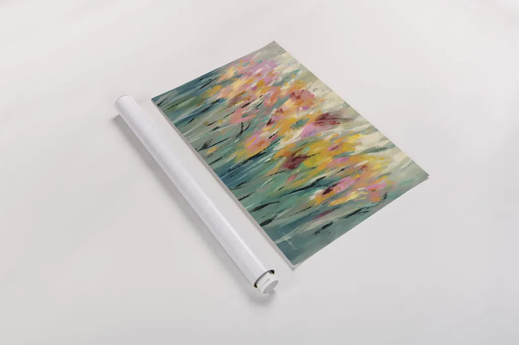 Summer Garden Joy by Silvia Vassileva. shown as a rolled paper print. Available as archival giclee rolled canvas, fine art paper, or poster print. SKU 74914i.